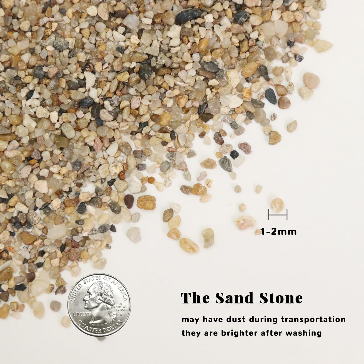 Silica Gravel, Multi-Purpose Mixed Silica Sand for Aquarium Subatrate, Fire Pits, Garden Landscaping, Decorative Sand for Vase Filler, Candle, Wedding, Home Decor, 10LB,