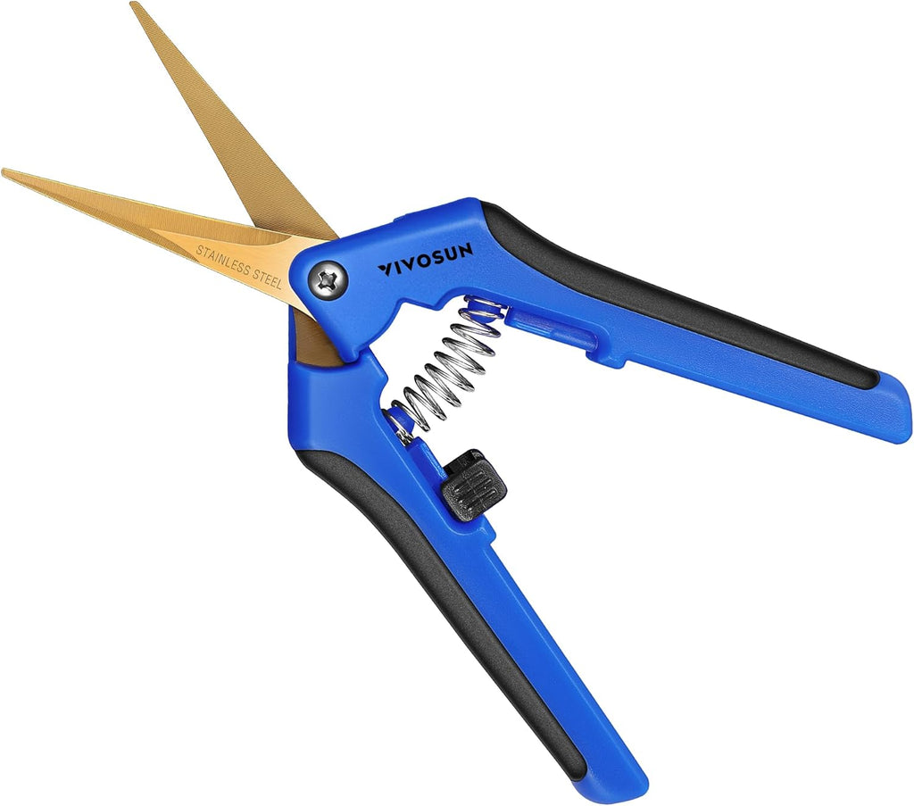 VIVOSUN 12-Pack 6.5 Inch Gardening Scissors Hand Pruner Pruning Shear with Titanium Coated Curved Precision Blades