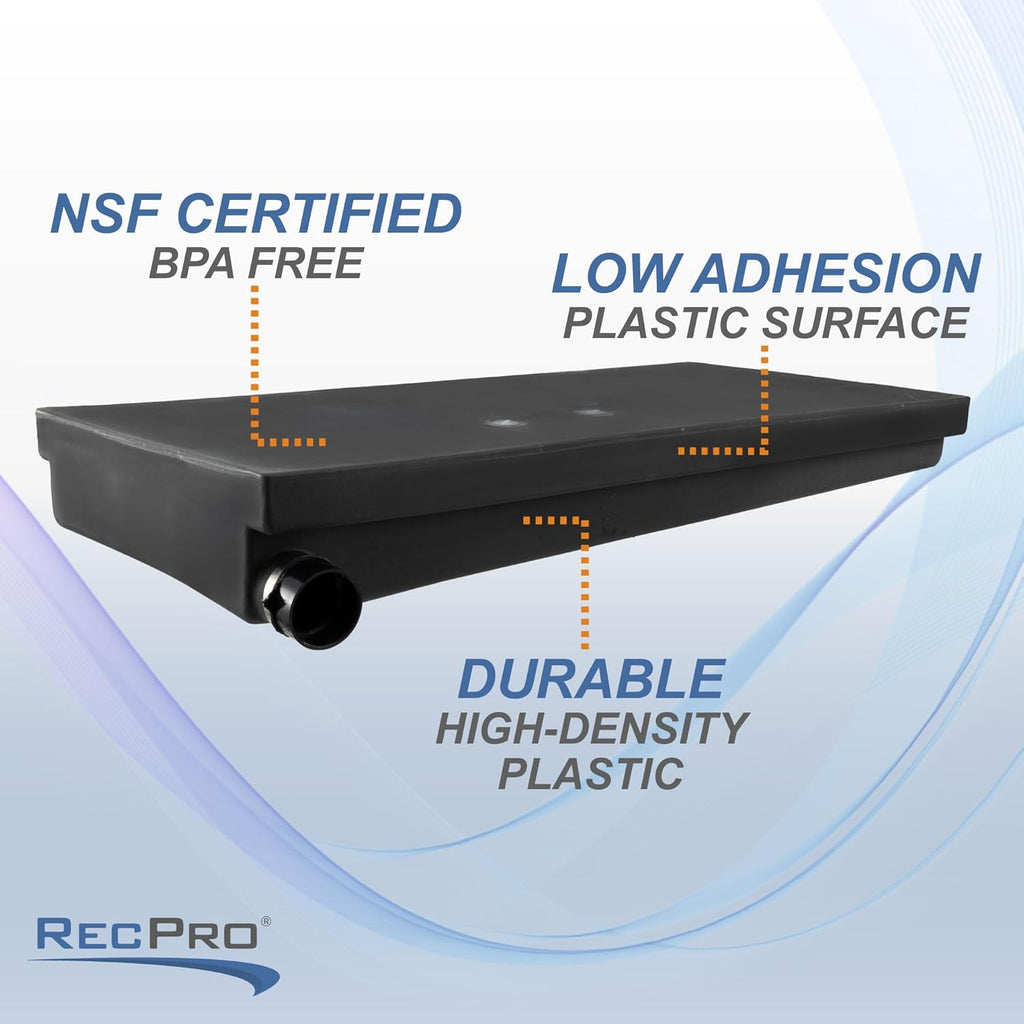 RecPro RV Holding Tank | 59" X 28" X 8" | Left Hand Side Drain | for Black Water Applications | Made in USA (41 Gallon)