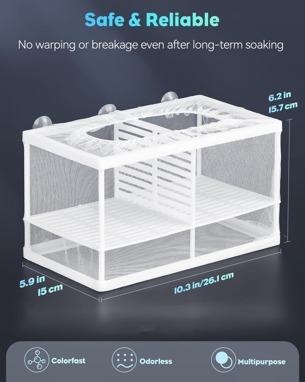 Pawfly Fish Tank Breeder Net Aquarium Fish Breeder Box with Nylon Mesh & Suction Cups, Fish Separation Net Large Isolation Box, Fish Fry Hatchery Incubator Hatching Box for Baby Fish Shrimp Betta
