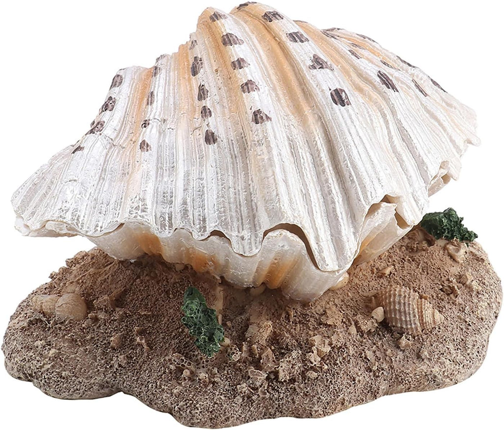 Aquarium Ornament, Fish Shell Pearl Bubbler, Fish Tank Decoration, Safe Resin Material, Widened Base for Easy Placement, for Aquarium Photography Props, Home Decor, Office Decor, and Gift Ideas