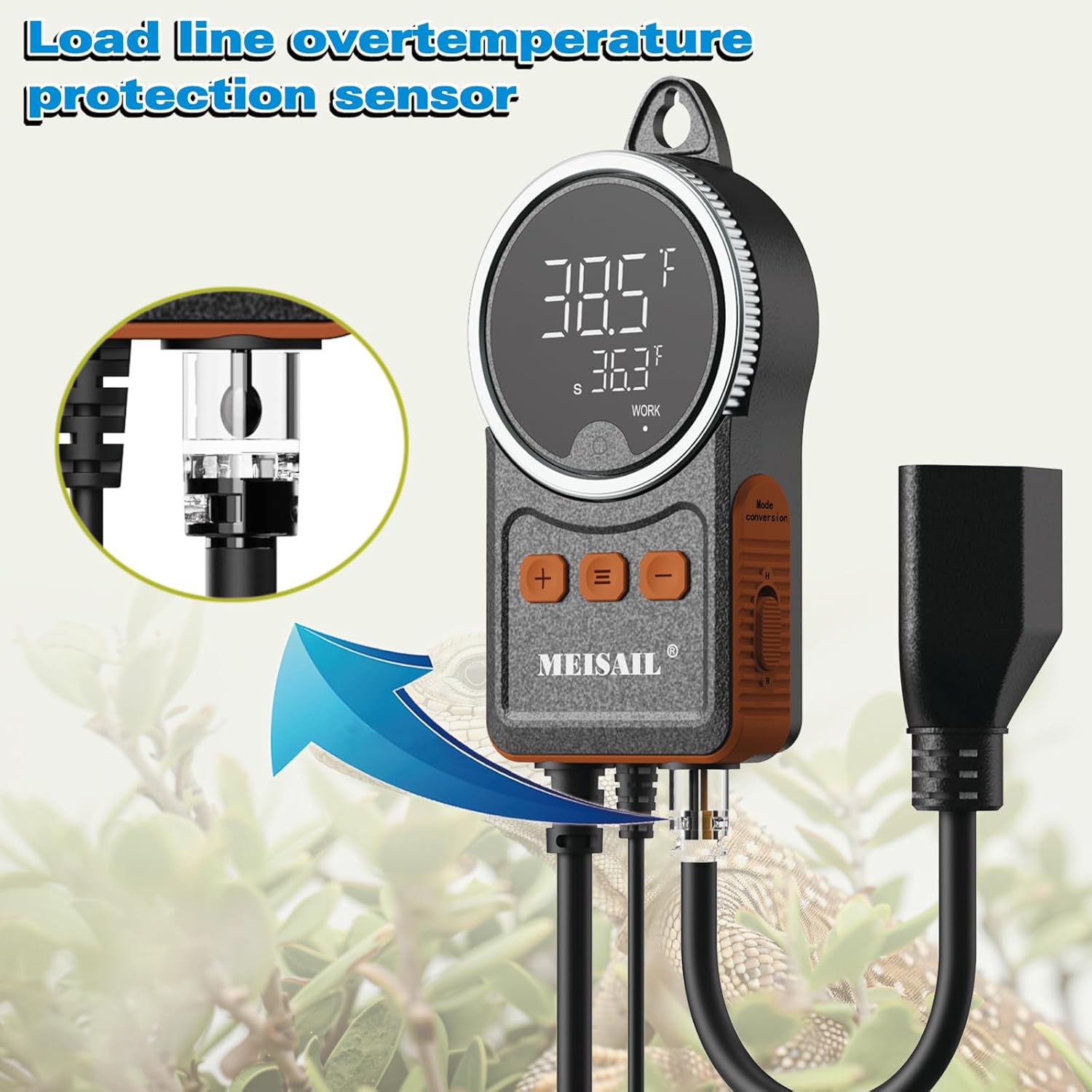 Temperature Controller can be Used for aquaculture, Plant mat Heating, Reptile Thermostat, with Load line Over-Temperature Protection and Dual Sensor auto-Safety Calibration