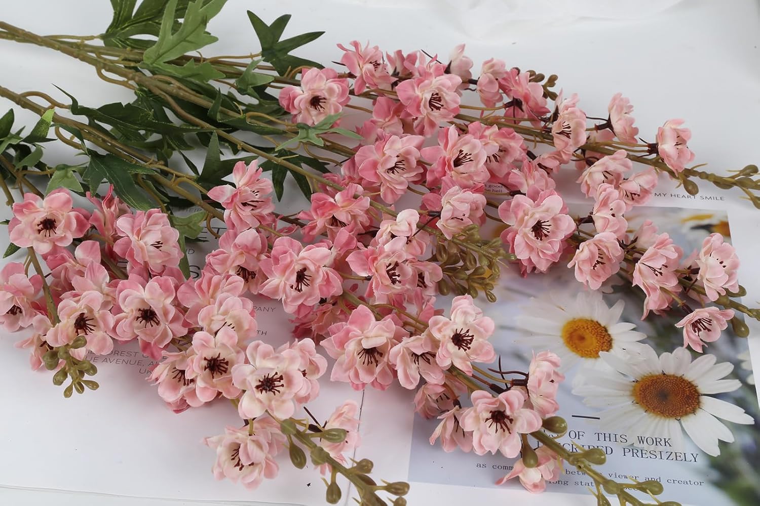 IPOPU Pink Artificial Delphinium Flowers 33.5" Long Stem Artificial Flowers Vintage Pink Fake Flowers for Wedding Centerpieces for Home Tables Party Decor（Vintage Pink）