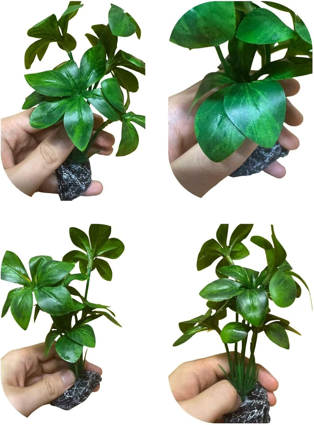 JGbaby Artificial Aquarium Plants,Fish Tank Decorations Betta Leaf Hammock 7in Realistic Silk & Plastic Plants, Hideout Decor for Betta. Goldfish,Reptiles,Small Tanks (Green Type-G)