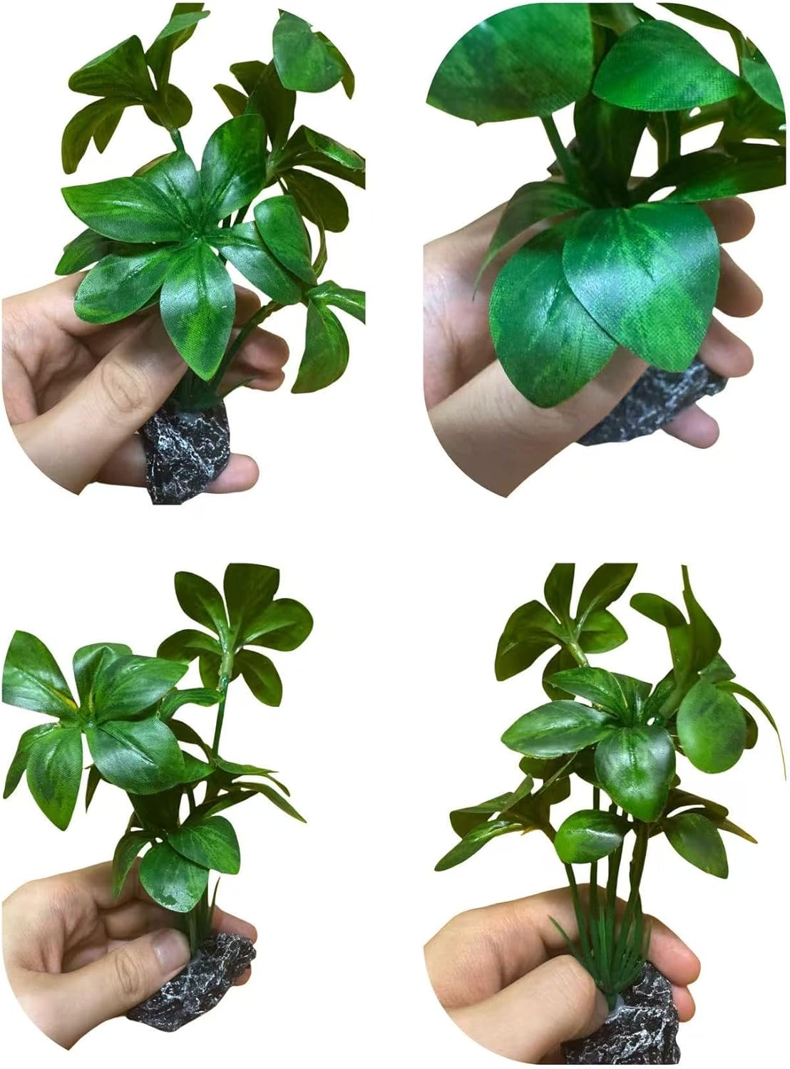 JGbaby Artificial Aquarium Plants,Fish Tank Decorations Betta Leaf Hammock 7in Realistic Silk & Plastic Plants, Hideout Decor for Betta. Goldfish,Reptiles,Small Tanks (Green Type-G)