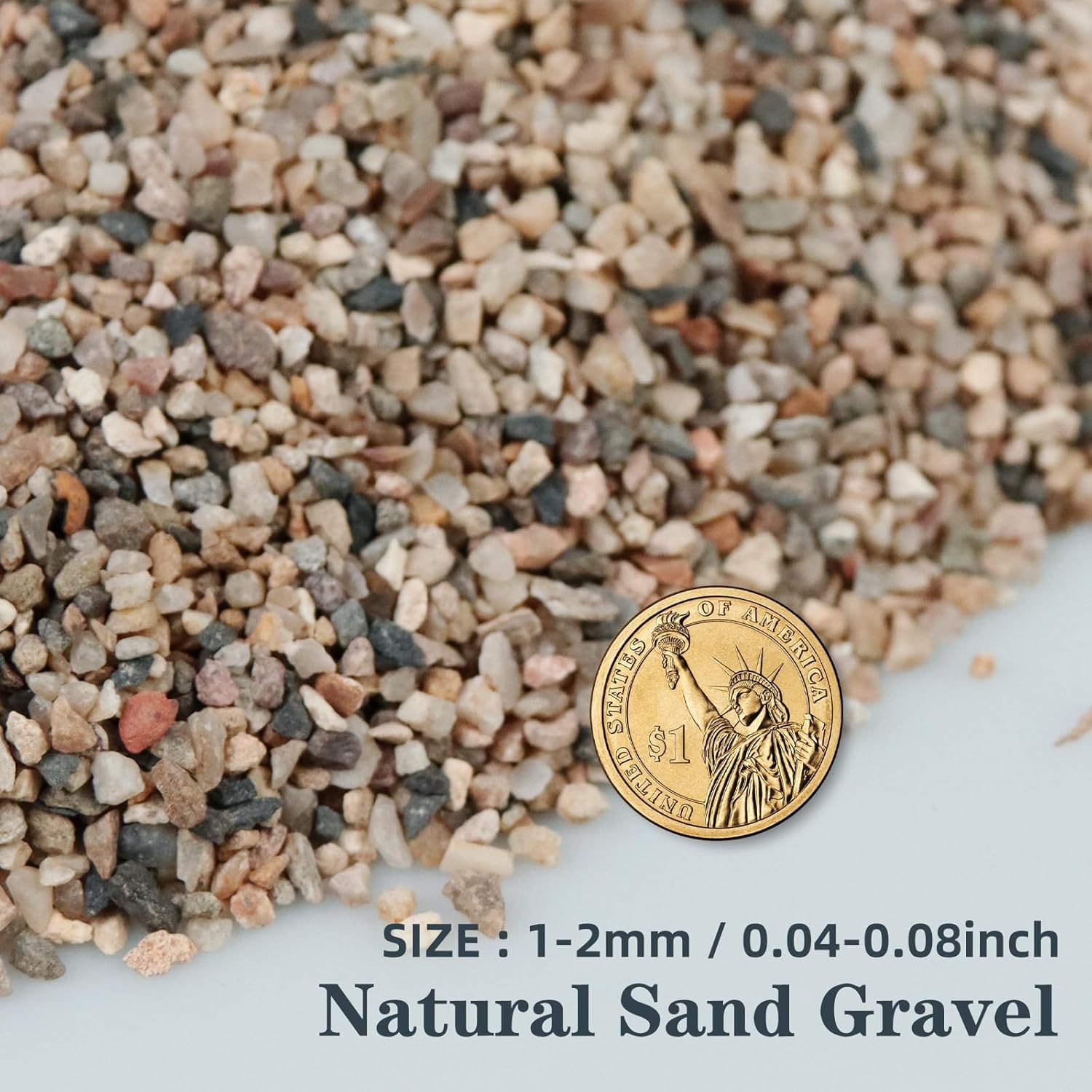 Silica Gravel, Multi-Purpose Mixed Silica Sand for Fire Pits, Aquariums and Landscaping, 11LB Medium