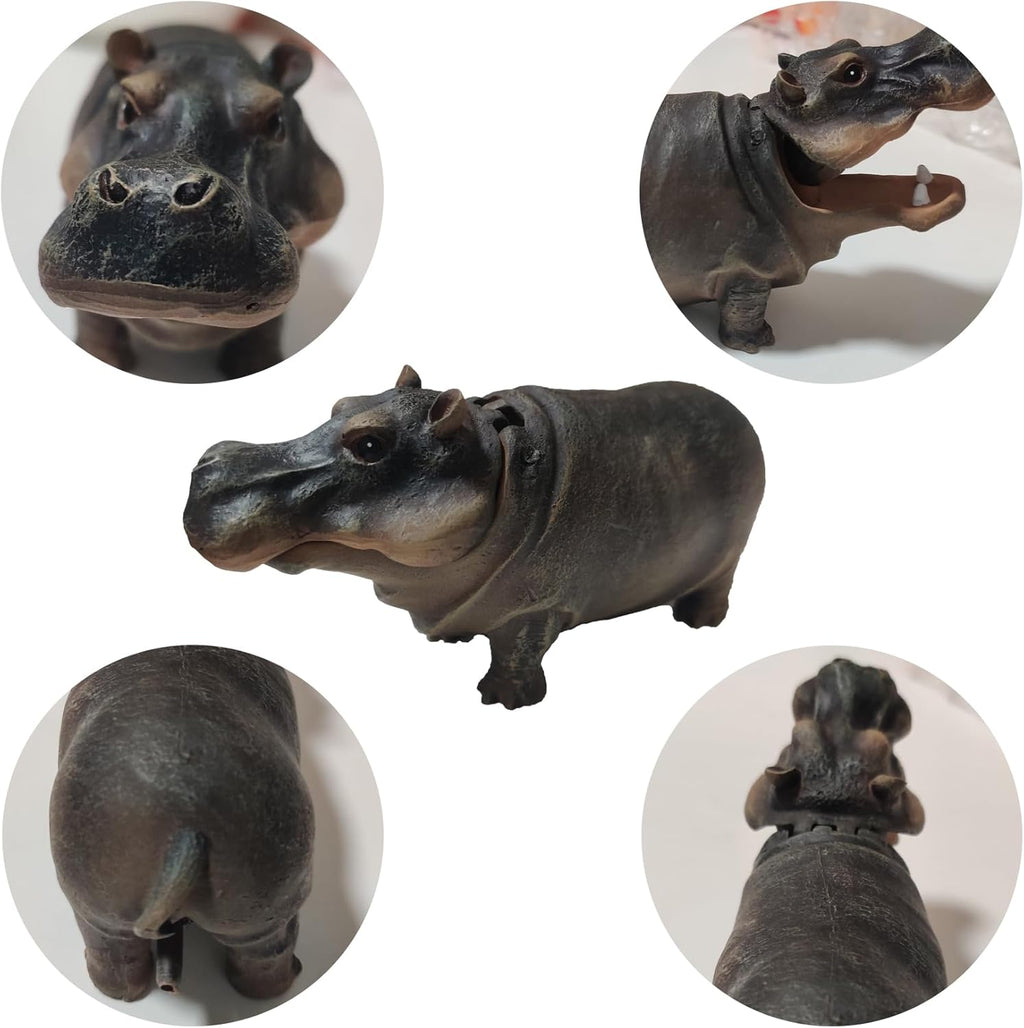 Fish Tank Bubbler Decorations Aquarium Ornament Kit with Air Stone Pump - Hippo Aquarium Decor
