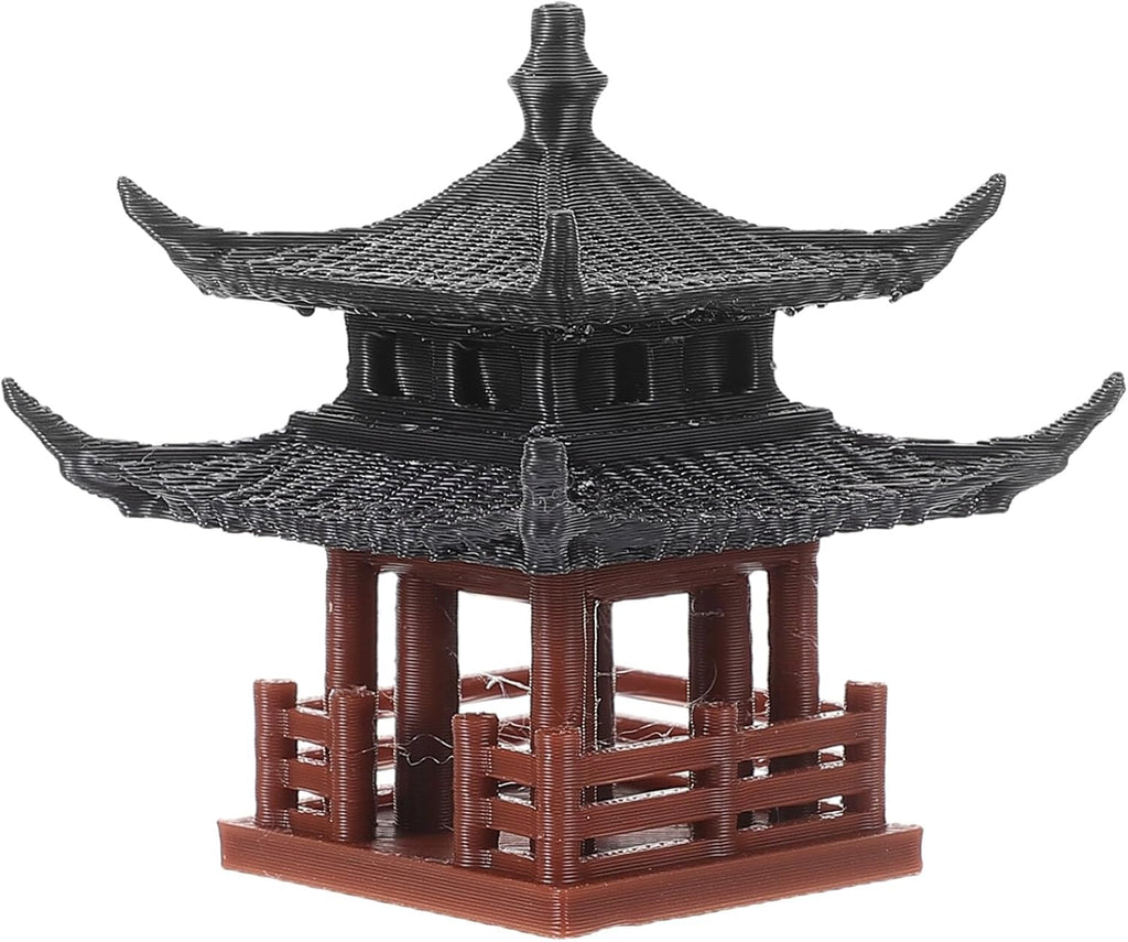 SUPVOX Miniature Pavilion Figurine Aquarium Decoration Small Chinese Garden Ornament Fish Tank Shelter Micro Landscape Bonsai Accessory