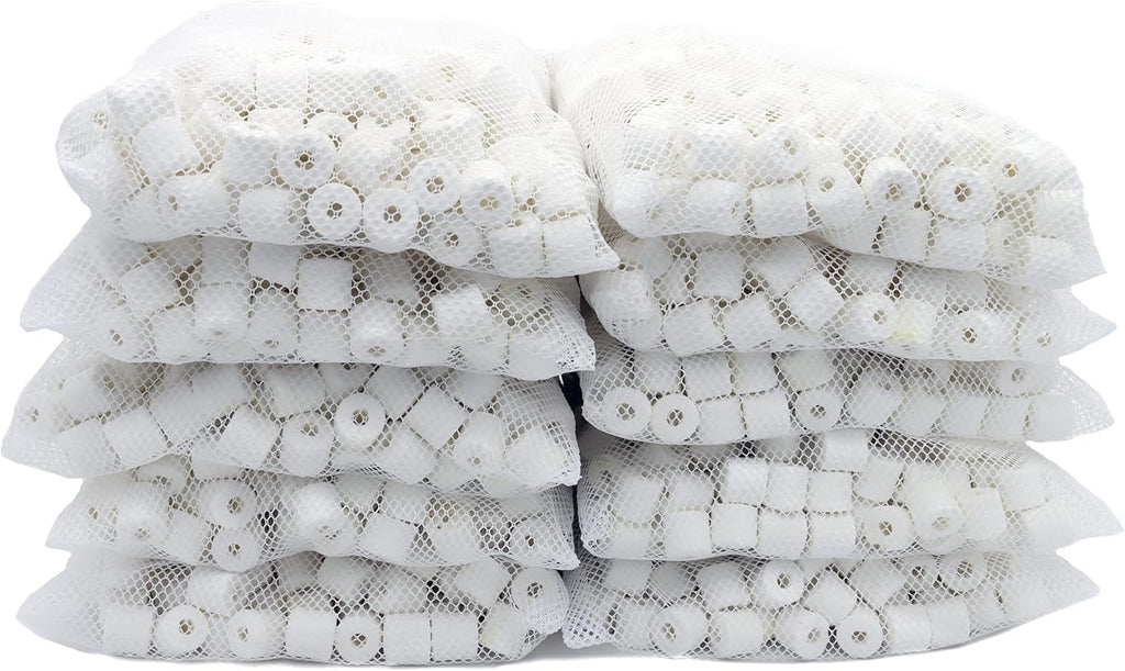 ALEGI Aquarium Premier Bulk Bio Ceramic Rings Filter Media for Fresh Water, Sea Water Fish Tank Canister Filter,Koi Fish Pond Reef Filter (10 lbs)