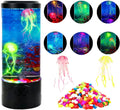 Toycol Bubble Jellyfish Aquarium Lamp Night Light with Floating Bubbles & 7 Color Changing Modes, USB Powered Ocean Theme Lamp for Home Desk Decor, Kids Room, Gift Ideas for Children and Adults