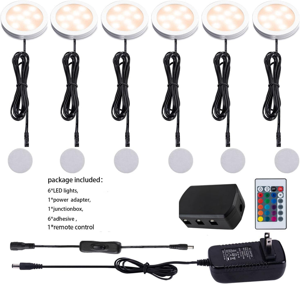 Jorunhe 1.5w White LED Mini Surface Mounted Light Jewelry Cabinet Lamp Spotlight Ac85-265v (6 Pack)