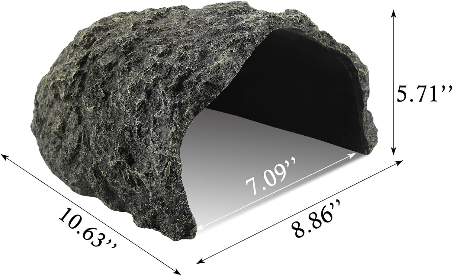 IBWell 9.1 Inch Reptile Hides Resin Tortoise Hideout for Hiding and Basking Aquarium Rock Caves for Snake Bearded Dragon Fish Lizard