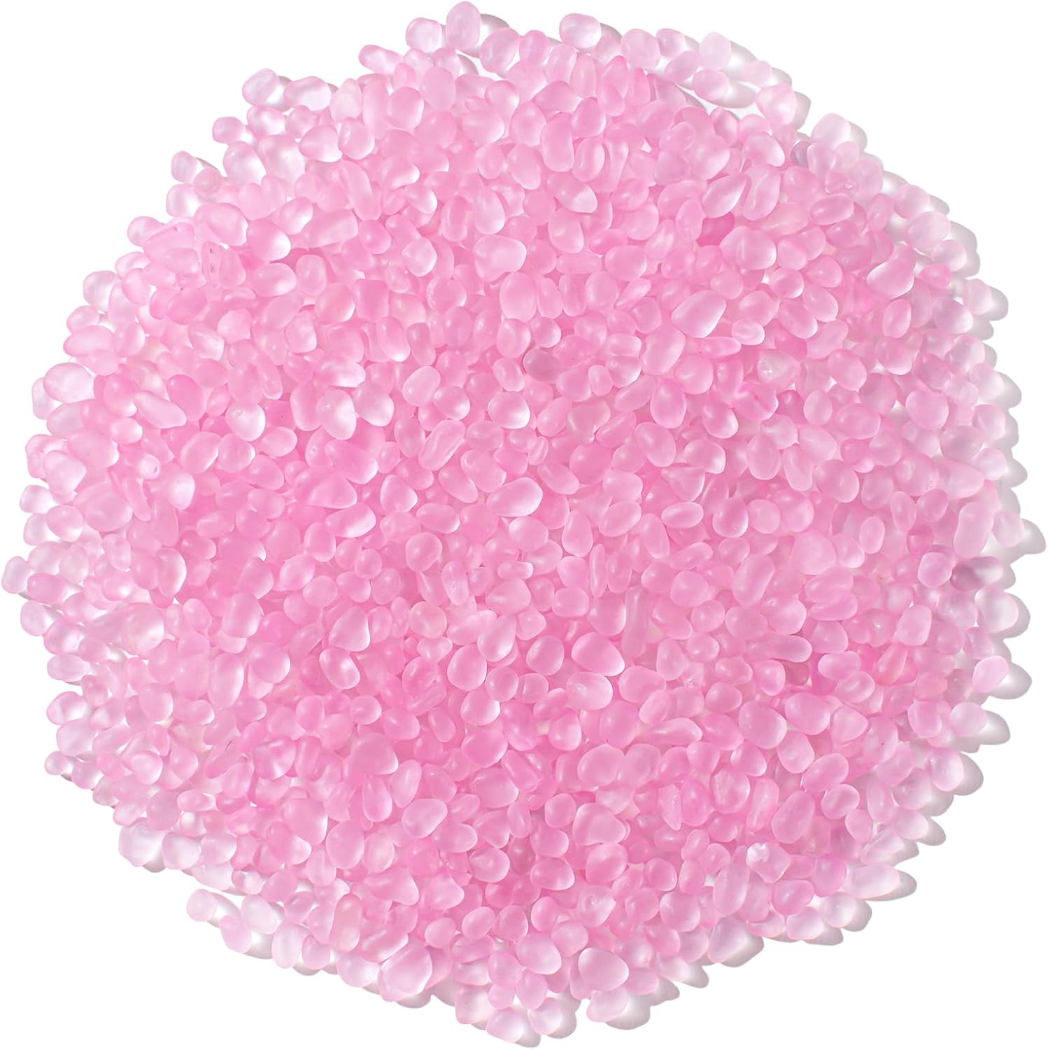 Keedolla Sea Glass Stones Frosted Glass Pebbles Gemstones for Aquarium Rocks, Fish Tank Gravel, Vase Fillers, DIY Crafts - Fluorescent Pink(230g/8oz)