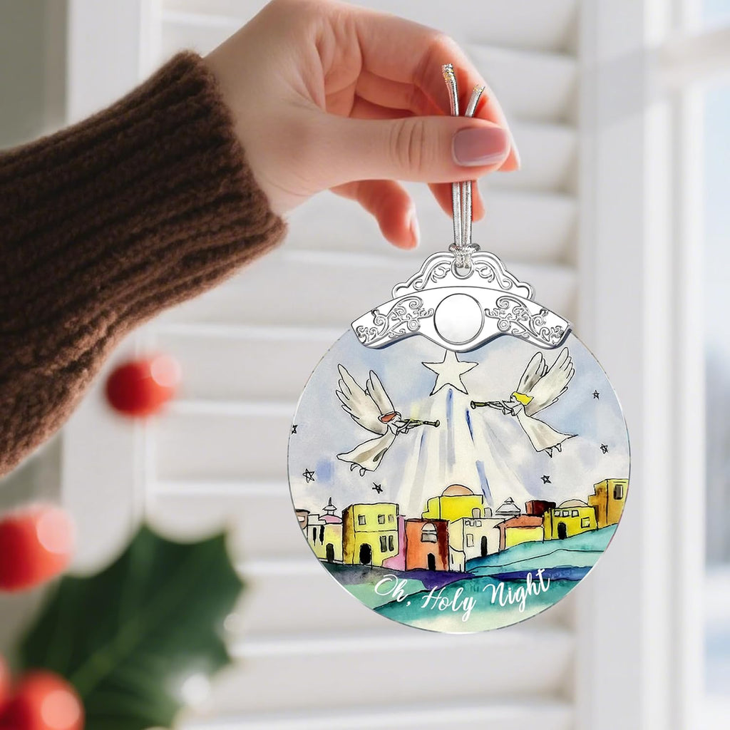 Stained Glass Religious Ornament, Bethlehem Christmas Ornaments, Christmas Decorations for Tree, Holiday Ornament, Religious Gifts, Holiday Party Gifts, Gift Ideas & Xmas Gift