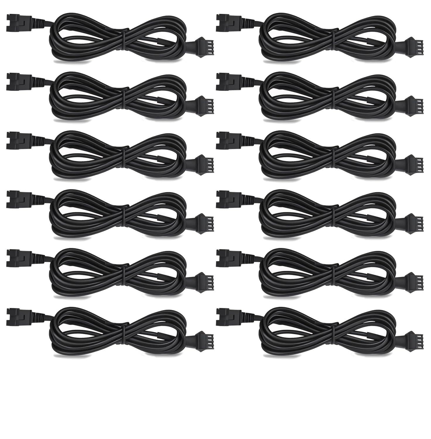 12 Pcs 4 Pin 60 inch LED Rock Light Extension Cable, Rock Light Extension Wire 4 Pin RGB Connector with High-Purity Copper & PVC Insulation for Motorcycle, ATV, Car,Trucks, RV & Neon Strip