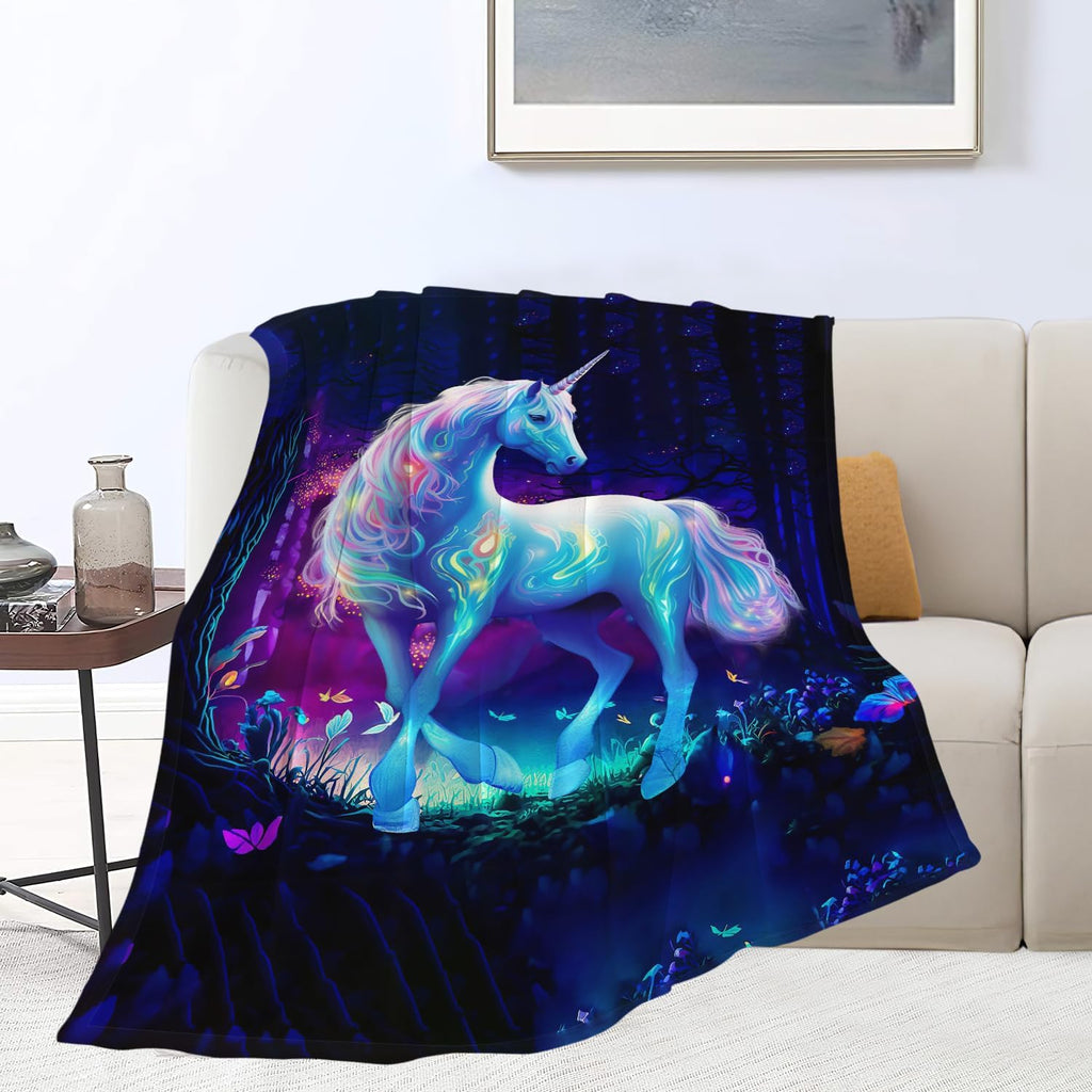 Unicorn Blanket Unicorn Throw Blanket Gifts for Girls Women Kids Adults Super Soft Cozy Plush Fluffy Fuzzy Fleece Blanket Home Decor 50''X60''