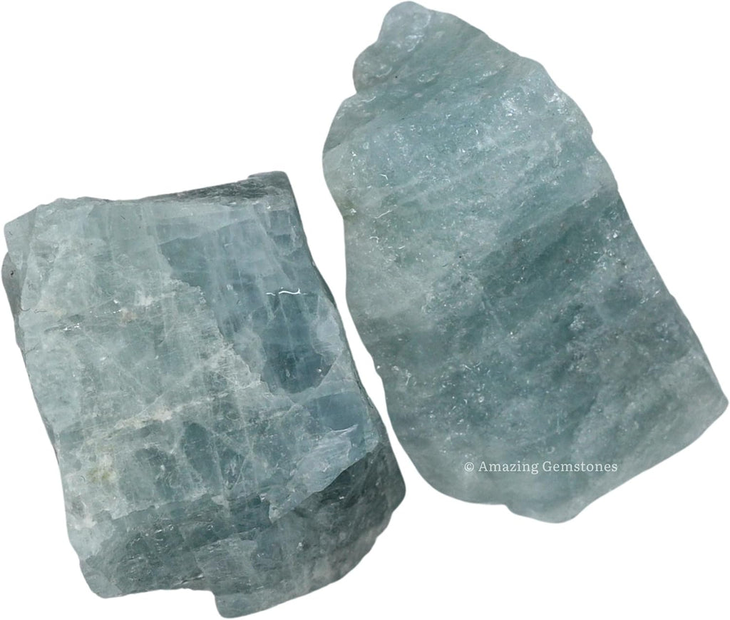 Amazing Gemstone Aquamarine Raw Crystals and Healing Stones, Natural Rocks for Tumbling and DIY Raw Stones and Crystals (1 lb)
