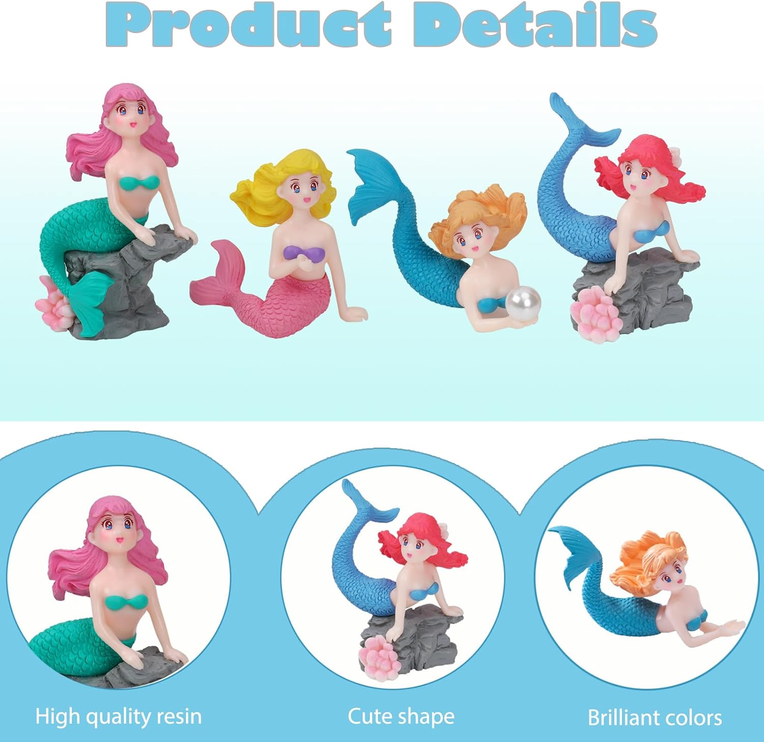 28pcs Mini Resin Animal Models,Mermaid Figurine Ornament Set, for Mermaid Aquarium Decor Classroom Treasure Chest Toys Miniature Dollhouse Decoration Cake Decorations