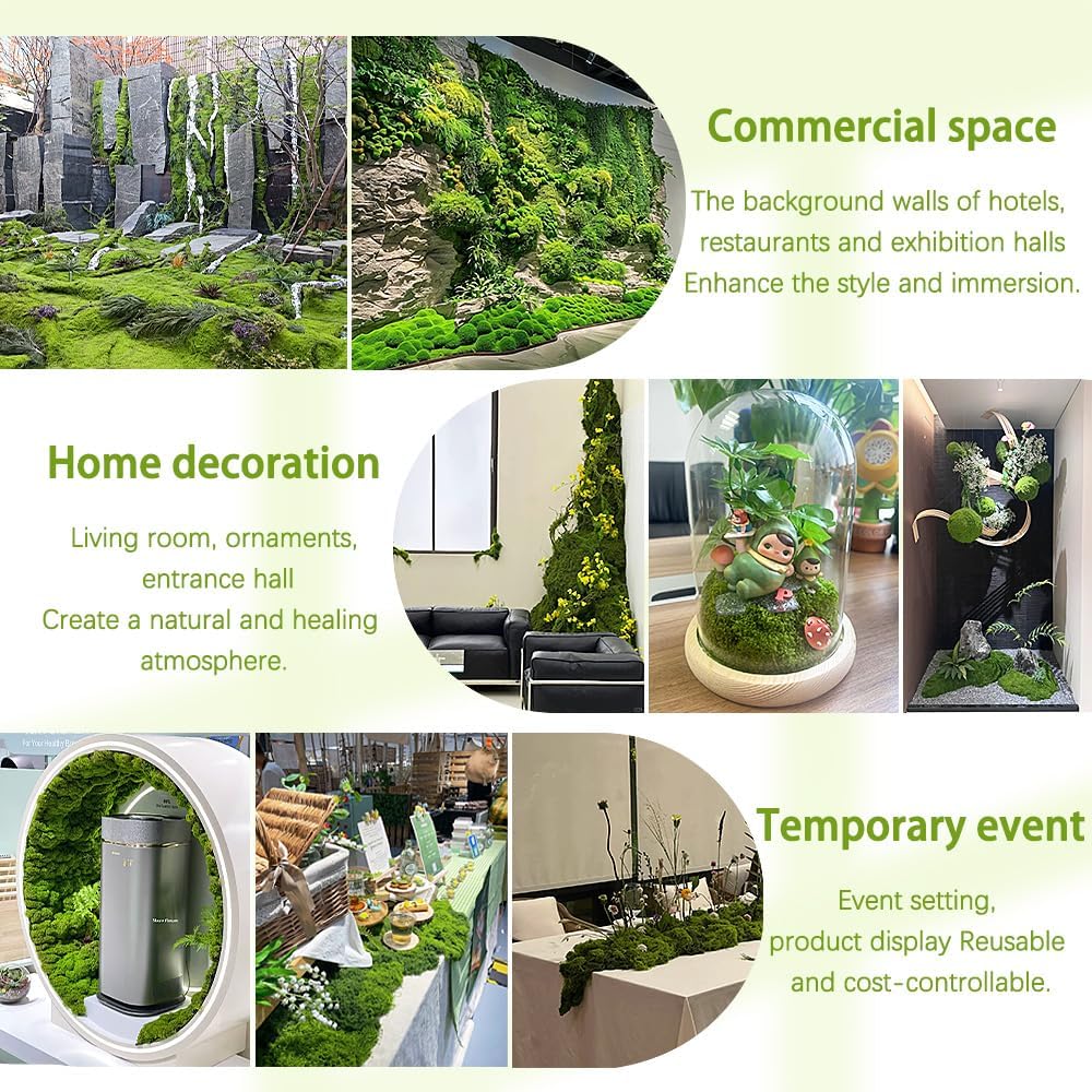 Fake Green Moss for Crafts 7.05 oz Decorative Artificial Moss for Crafts Decorative Faux Moss Table Centerpieces Wedding Party Decor Fairy Garden Floral DIY