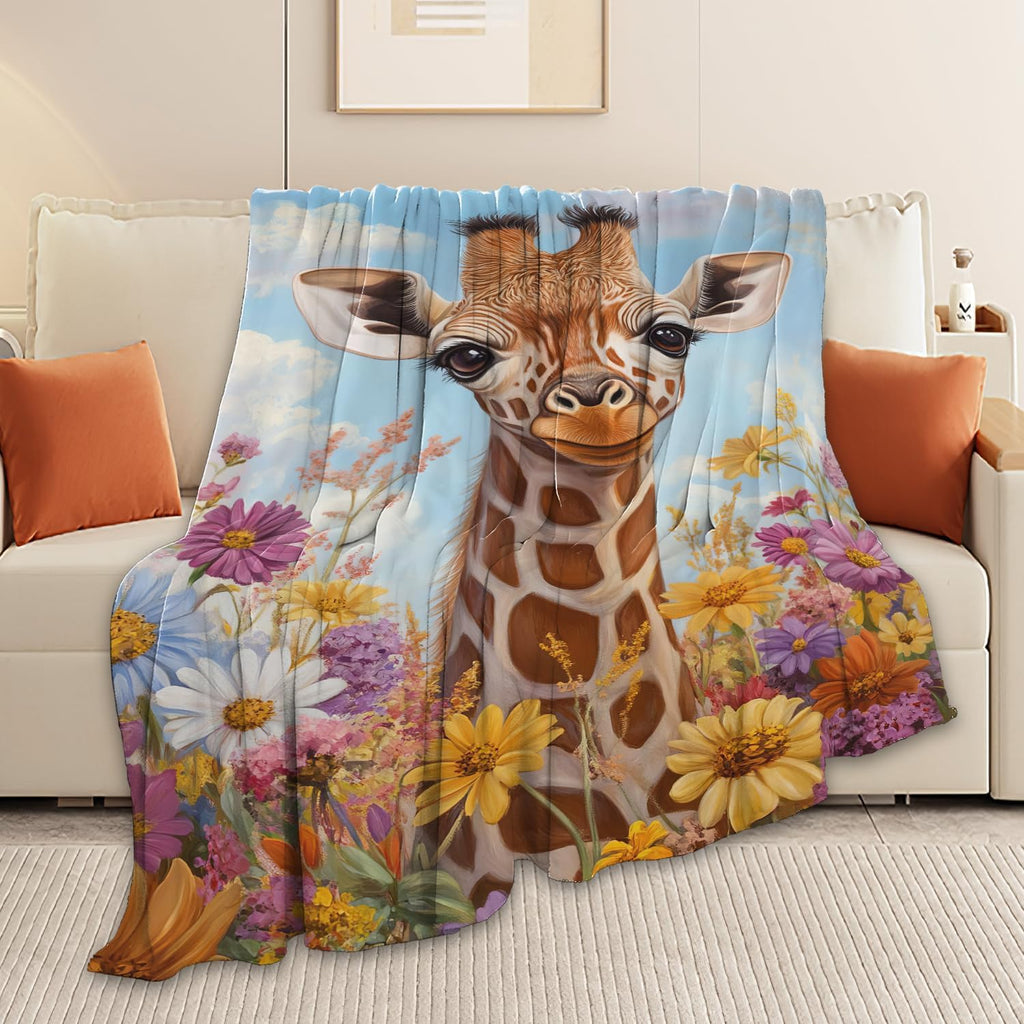 Giraffe Throw Blanket Giraffe Stuff Gifts for Kids Girls Boys Adults Women Man Soft Cozy Warm Plush Fluffy Fuzzy Fleece Blanket Decor 40''X50''