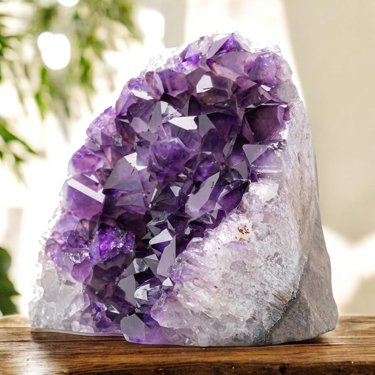 Natural Amethyst (1 lb to 1.5 lb) - 3.5" to 6" Height - Crystal Clusters Stone from Uruguay Raw Geode Quartz - Deep Purple Color
