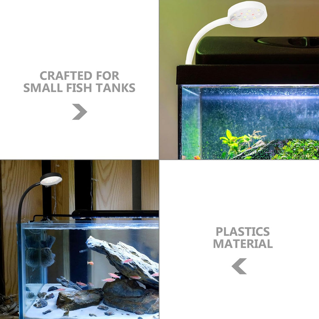 VICASKY 2PCS USB Aquarium Light Mini Fish Tank Lamp for Small Aquariums Rotatable LED with Supplemental Plant Growth Lighting Compact Household Fish Tank Illumination