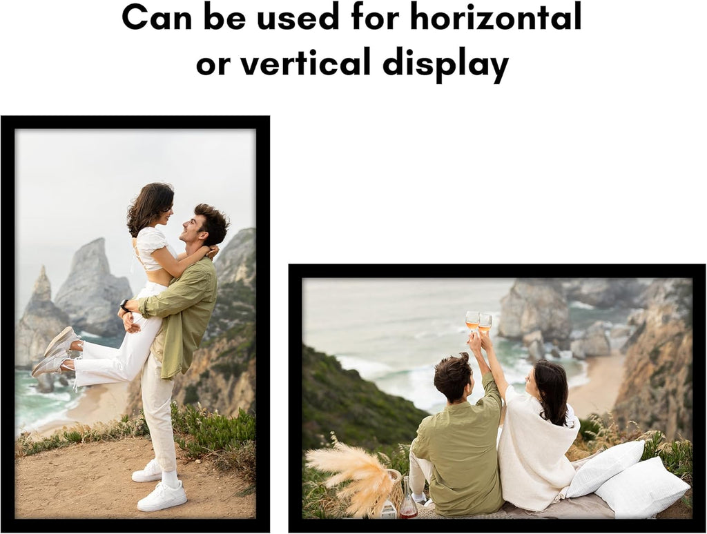 Americanflat 21x34 Picture Frame with Polished Plexiglass - Black Picture Frame - Wide Photo Frames Made of Engineered Wood for Vertical or Horizontal Wall Display - Epic Collection - Black