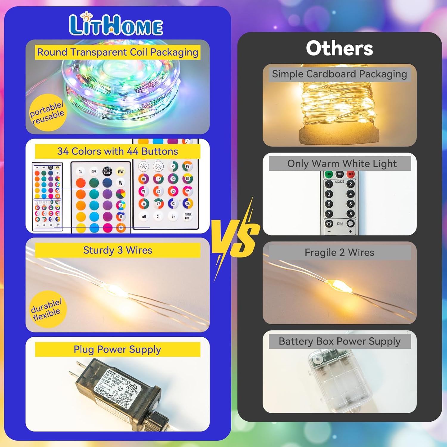 LitHome 400LED 130FT Christmas Led Fairy Lights with Remote, Color Changing Fairy Lights Plug in, 9 Modes Led String Lights for Indoor, Fairy String Lights Christmas Home Bedroom Dorm Party Decor