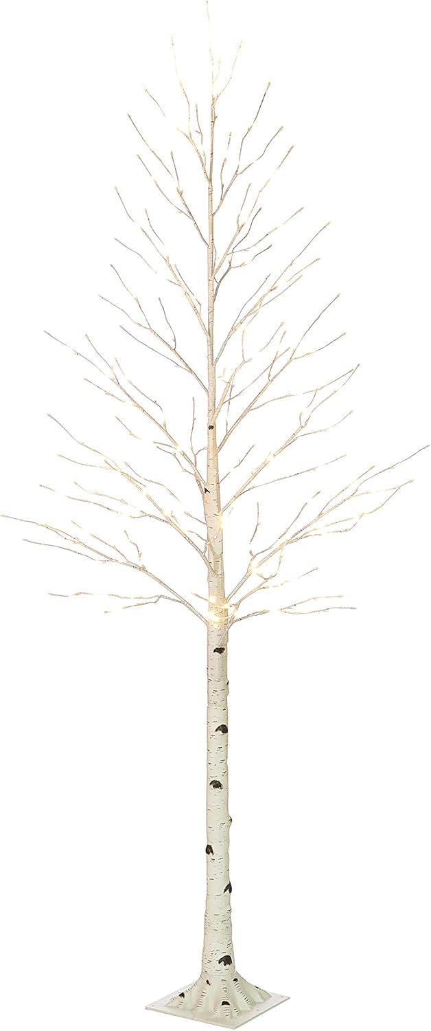 Hairui Lighted Birch Tree 8FT 240 Warm White Lights, White Twig Tree with Lights for Wedding Party Christmas Decoration Indoor Outdoor Use