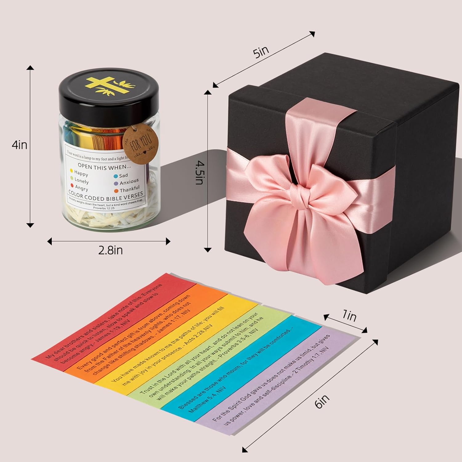 Bible Verse Jar – Christian Gifts for Women and Girls, Christmas Gift for Mom, Baptism Gift for Sister, and a Religious Soul Present for Inspirational, Encouraging, Motivational, Healing, and Faith