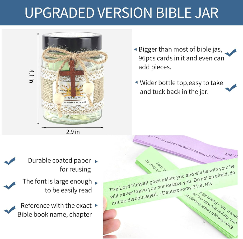 Bible Verse Jar for Emotions and Feelings,Christian Gifts for Women Men, Mom, Father's Day, Birthday, Her Graduation Gift, Religious Gifts
