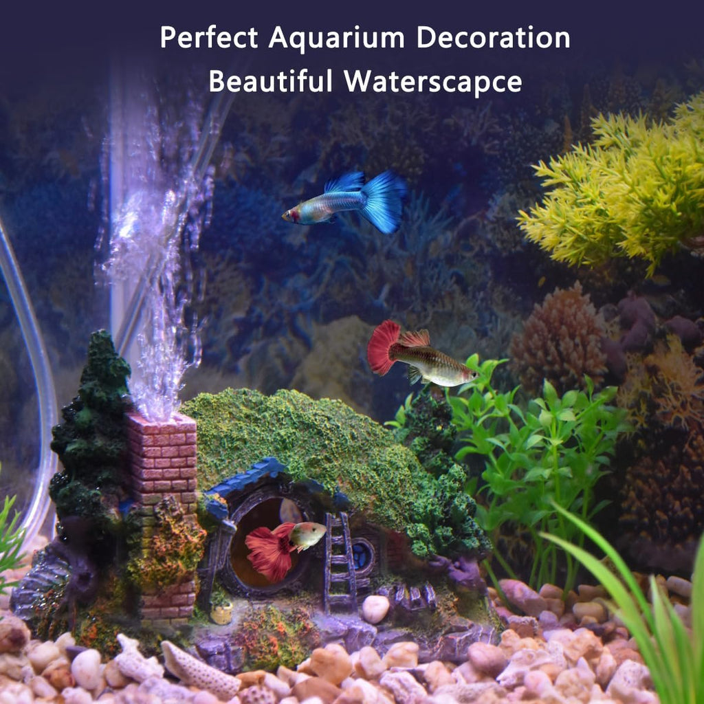 fazhongfa Aquarium Decorations Castle Fish Tank Décor Thematic Ornaments (Hobbit-Small)
