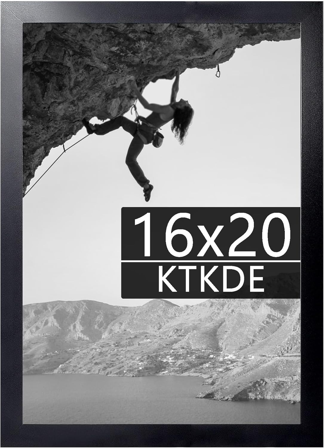 KTKDE 16x20 Picture Frame Wooden Black,Poster Frames with Polished Plexiglass, Wall Gallery Photo Frames Decorating for Minimalist Style Suitable,Any style Best gift