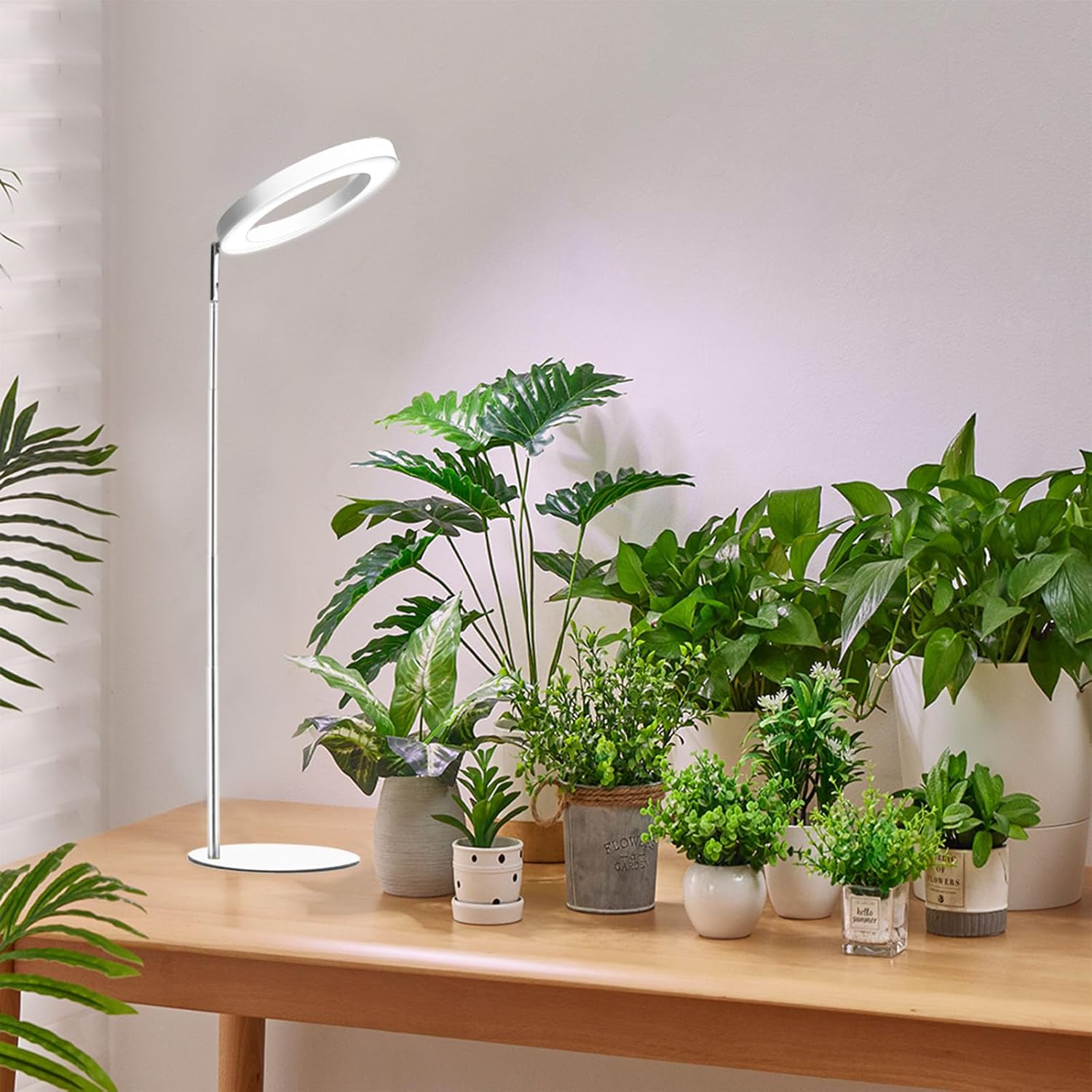 yadoker 72 LEDs Full Spectrum Plant Grow Light for Indoor Plants，Height Adjustable, 6.3" Aluminum Housing,Automatic Timer with 8/12/16 Hours,10-Level Brightness,Ideal for Small and Medium Plant Grow
