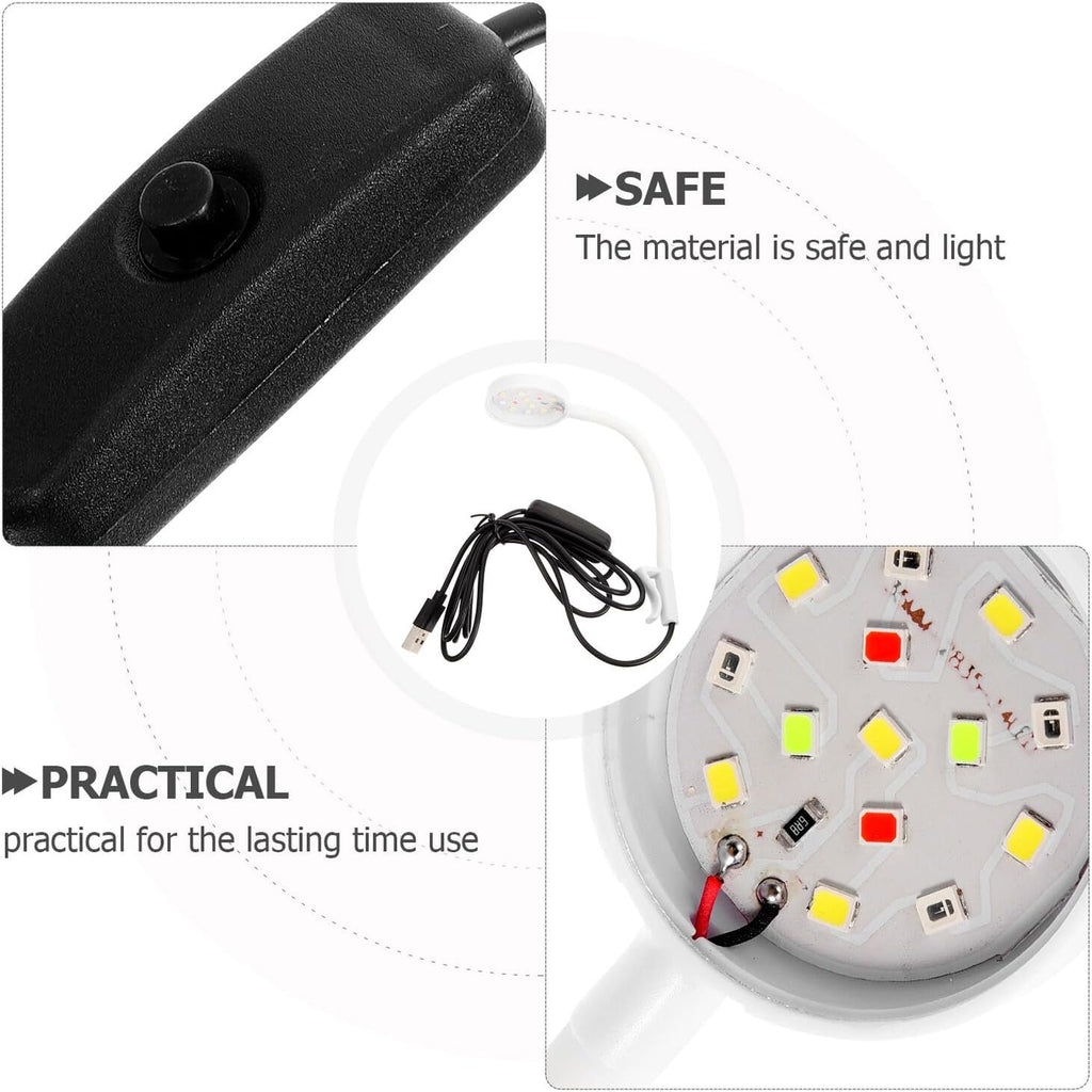 Small Aquarium Lamp Clamp Light LED Fish Tank Light USB Powered Compact Aquarium LED for Plant Growth and Fish Color Restoration