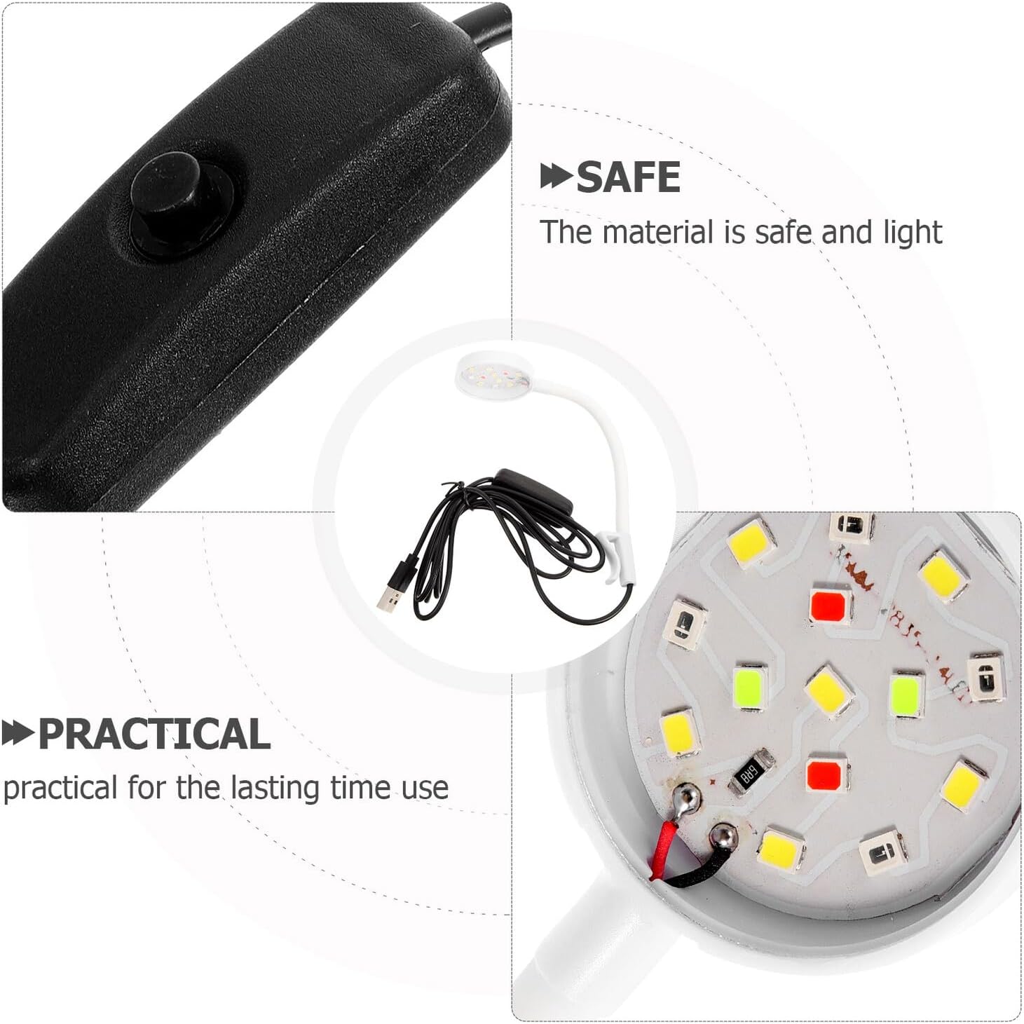 Small Aquarium Lamp Clamp Light LED Fish Tank Light USB Powered Compact Aquarium LED for Plant Growth and Fish Color Restoration