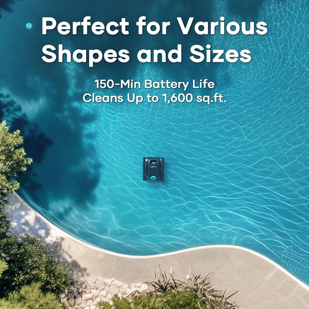 AIPER Scuba S1 Cordless Robotic Pool Cleaner, Pool Vacuum for Inground Pools, Wall and Waterline Cleaning, Smart Navigation for Pools up to 1,600 Sq.ft (Renewed)