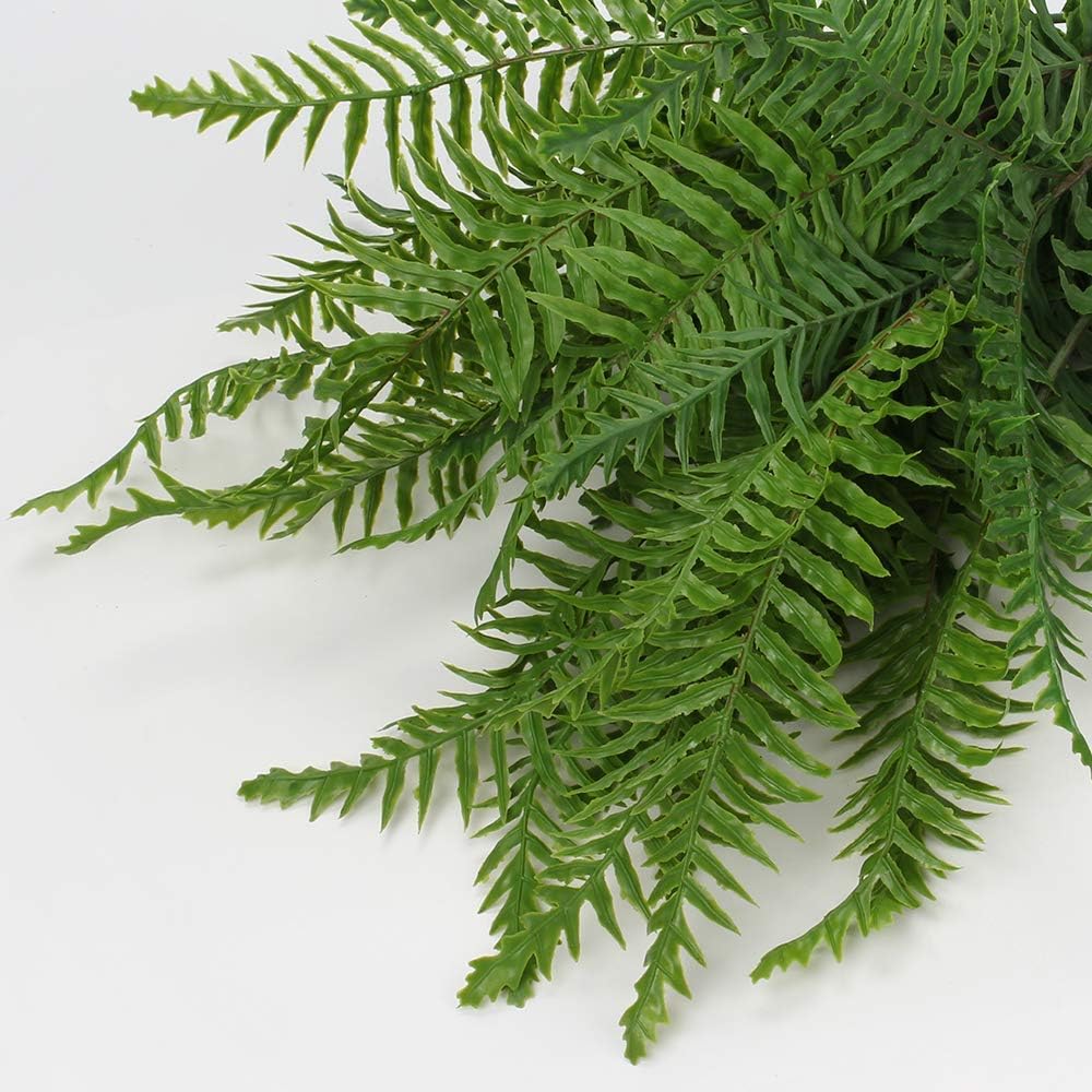 Briful 30" Artificial Boston Fern Plants Bushes Fake Shrubs Bush Greenery Plants Faux Fern Plant Large for Outdoors UV Resistant Garden Plants or Home Office Desk Indoor Decor 3pcs