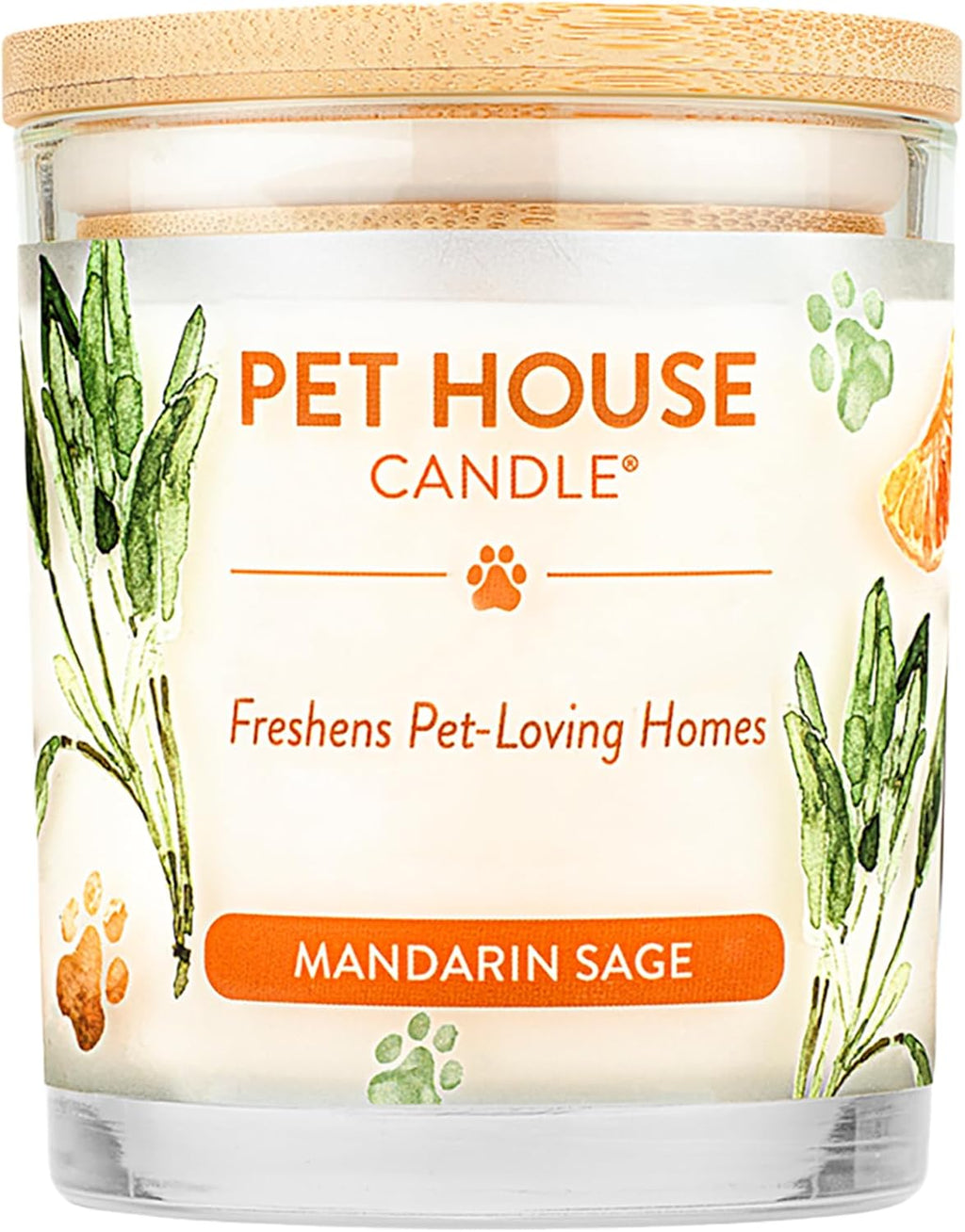 One Fur All Pet House Fall Candles, Long Lasting, Clean Burning, Soy Wax Scented Candles for Pet Odor, Mandarin Sage