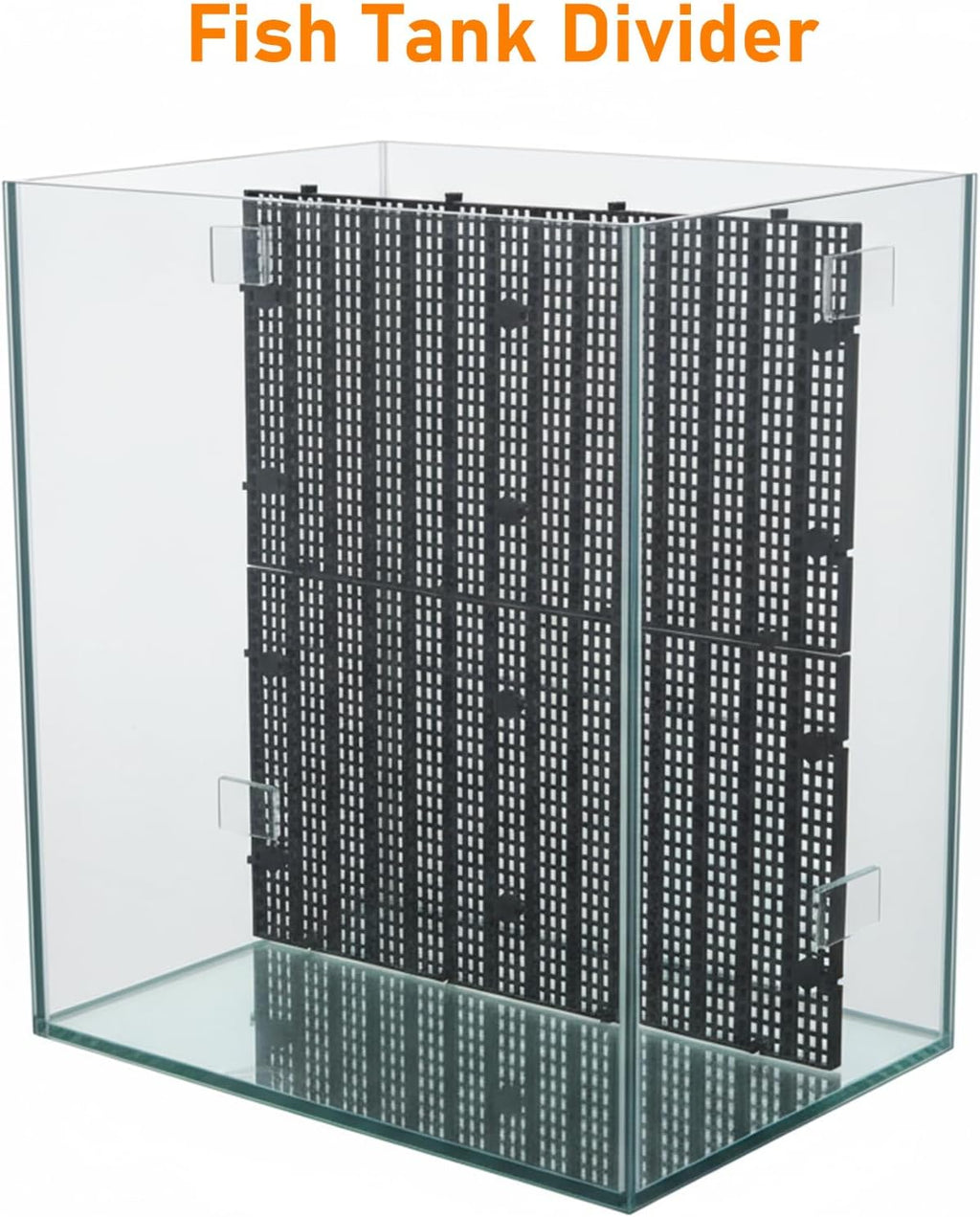 10Pcs Plastic Aquarium Grid Egg Crate with Brackets, Fish Tank Divider Panel for Bottom Filtration, Tank Separation and DIY Aquascaping