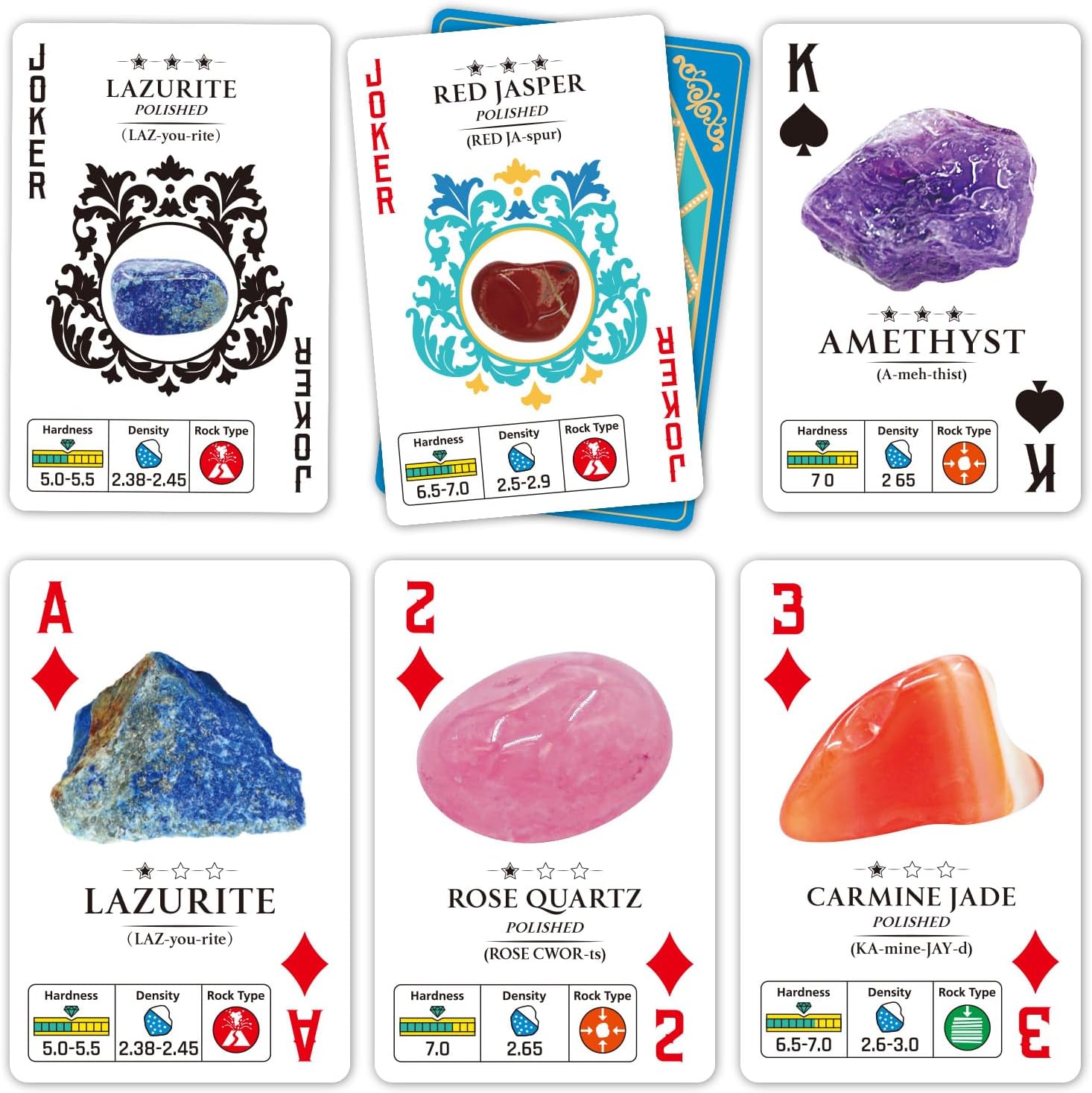 Rock Collection Starter Kit - 54 Pcs Assorted Gemstones, Crystals, Rocks & Minerals, with Learning Book & ID Cards, Earth Science Kit Toy, A Geology Gift for Kids & Adults Ages 8+