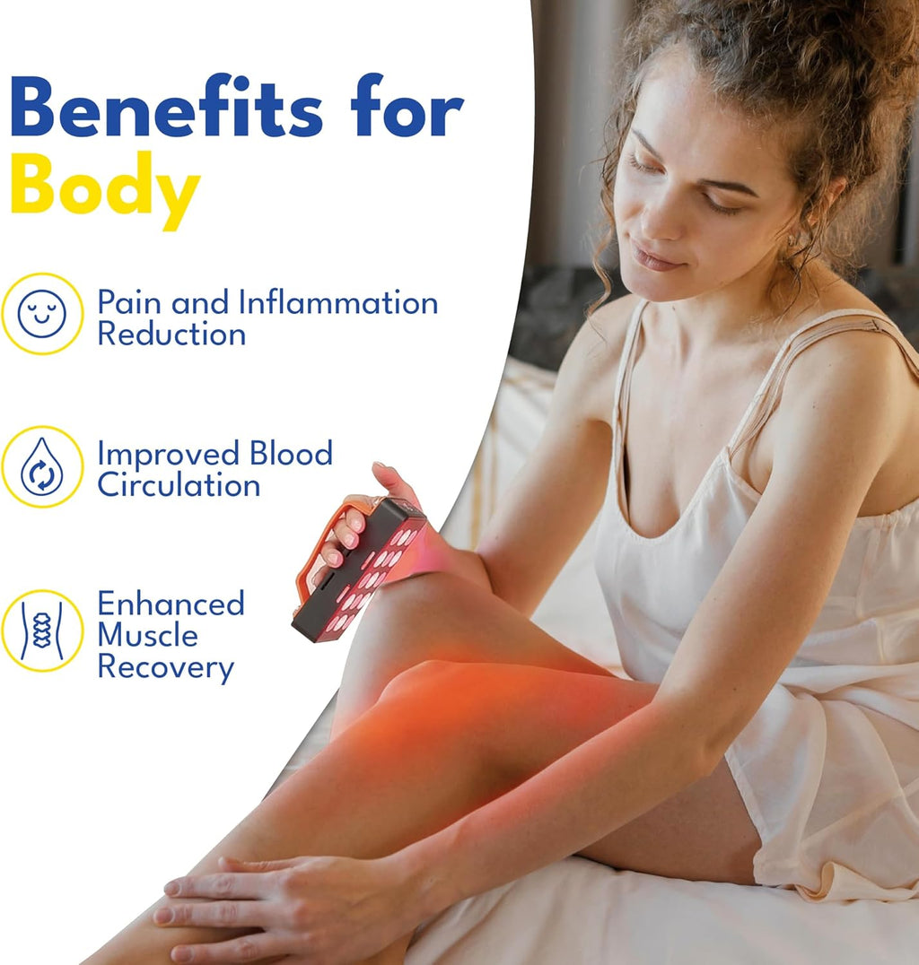 Red Light Therapy - 660nm 850nm Near Infrared Light Therapy Panel, Maximum Output Lamp 15 Dual Chip LED Device for Full Face Body Skin Health, Sleep, Muscle Recovery Sleep Wellness Handheld FX35
