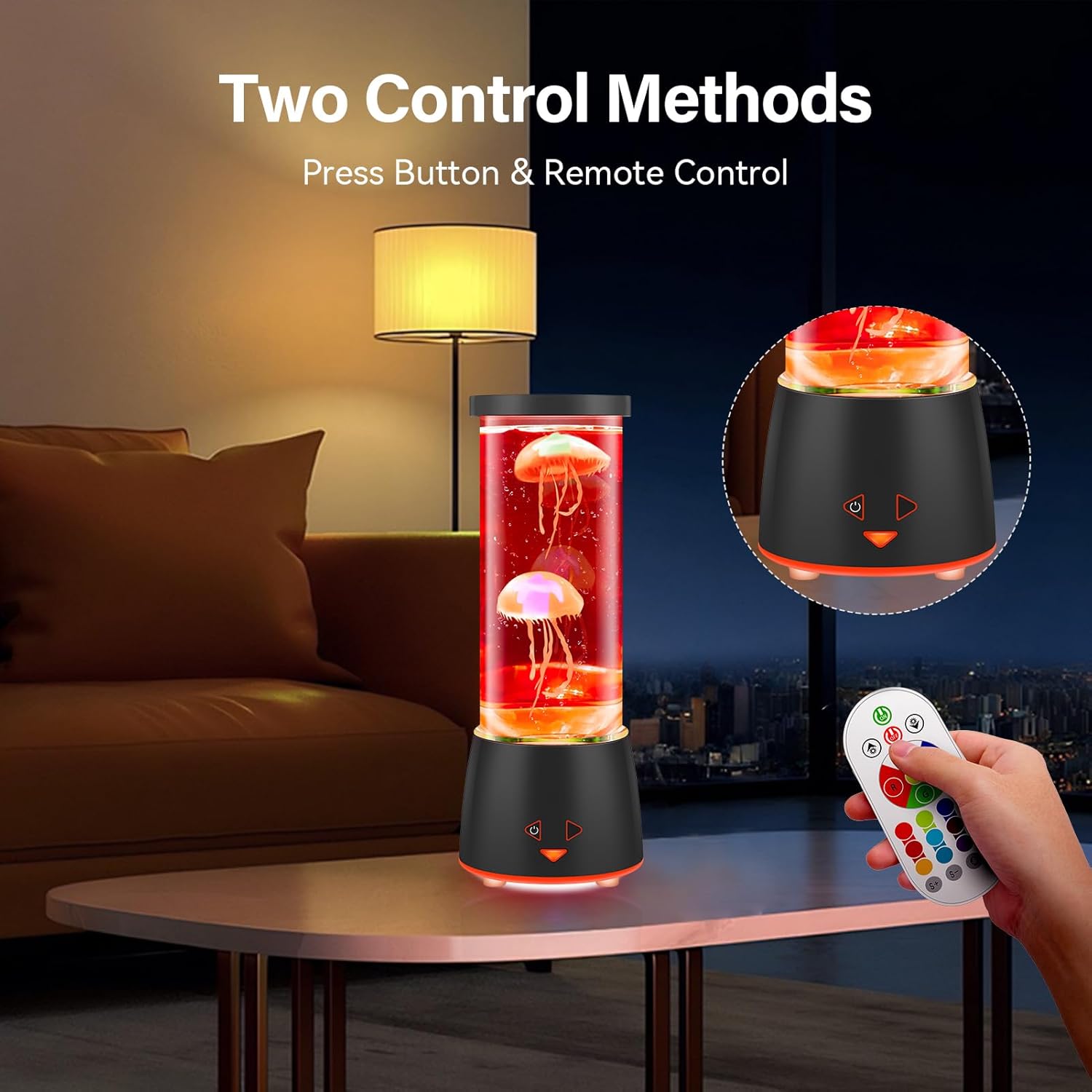 17 Colors Changing Jellyfish lamp with Remote - Jellyfish Tank Table Lamp, LED Night Light for Kids Adults, Aquarium Mood Lamp Home Decor, Party Christmas Gifts for Women Men