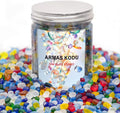 Sea Glass Stones 31oz - Aquarium Rocks & Fish Tank Gravel for Fish Tanks | Vase Fillers, Art & DIY Landscaping with Irregular Gems for Succulents & Terrariums (Colorful, Frosted)