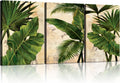 3pcs Framed Palm Leaves Banana Leaf Tropical Plants Wall Art Decor Canvas Print Nature Style Home Greenery Pictures Poster Gallery Bedroom Living Room Studio 12x16 Inch Ready to Hang