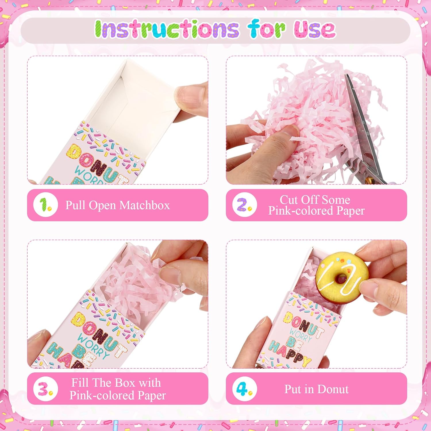 Wettarn 50 Sets Appreciation Donut Gifts Cute Stress Balls with Support Gift Boxes Inspirational Party Favors for Employee Coworker Friends Office Positive Stress Relief Toys