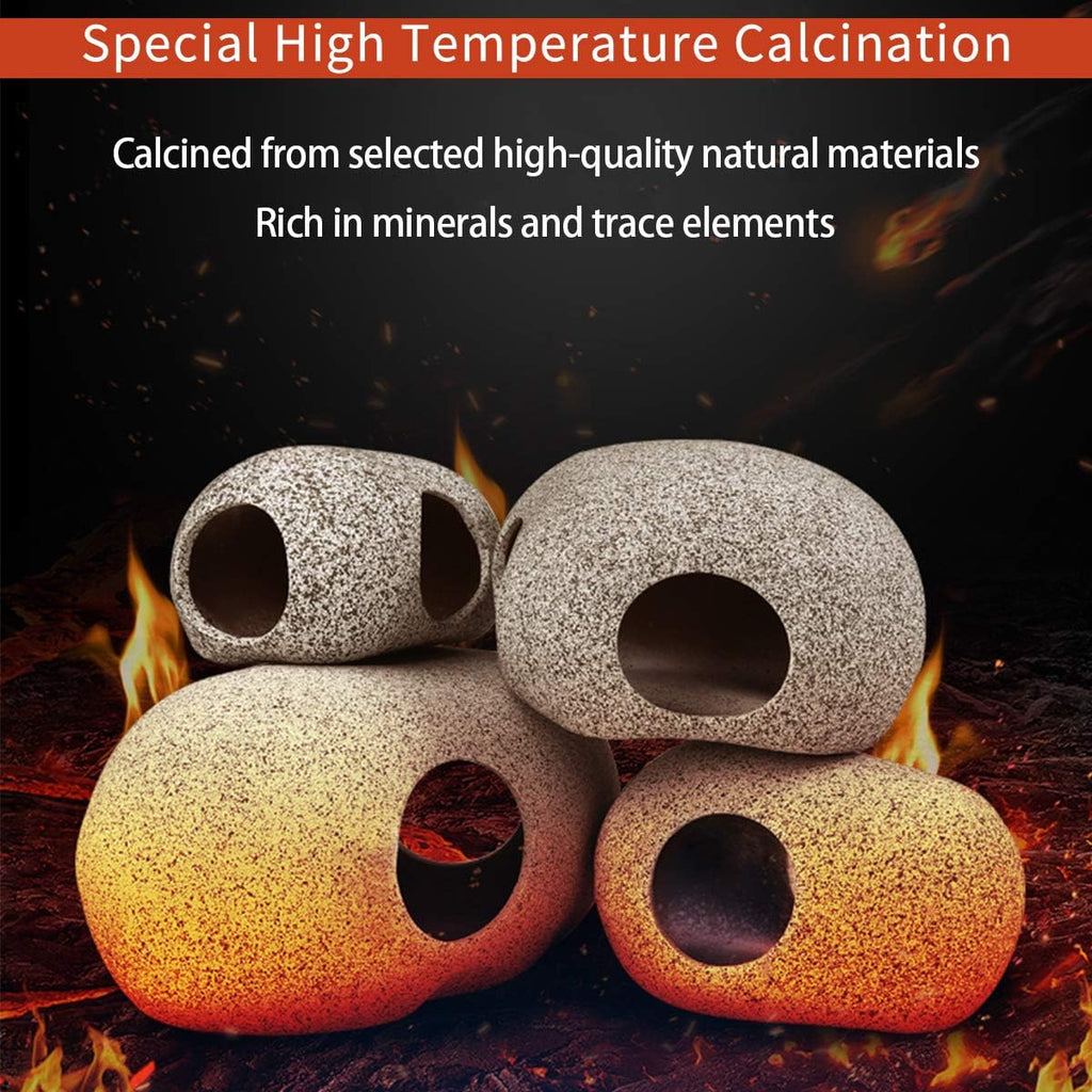 Aquarium Hideaway Rock Cave for Aquatic Pets to Breed, Play and Rest, Stackable Aquarium Cichlid Cave, Betta Hideout and House, Safe and Non-Toxic Ceramic Fish Tank Decorations