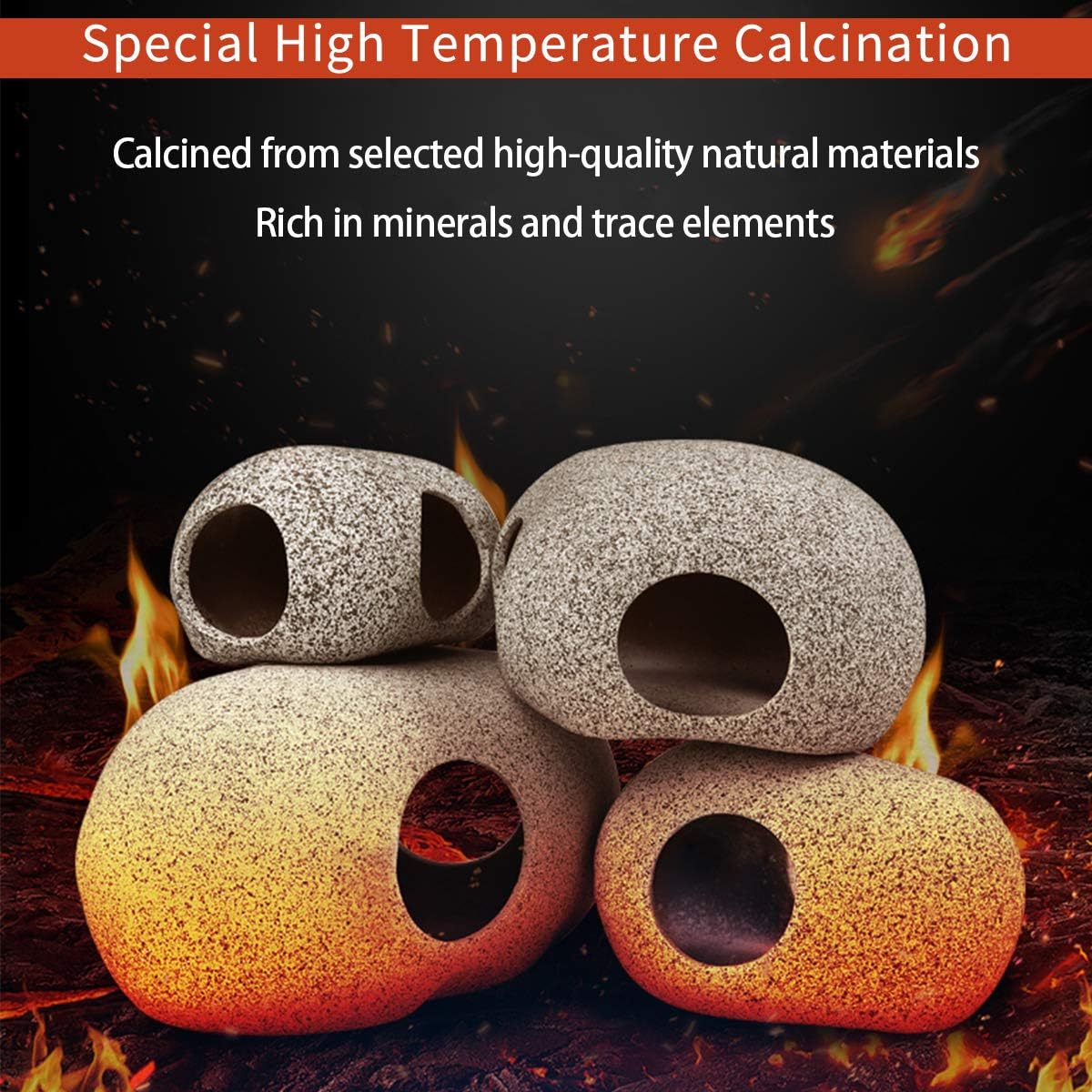 Aquarium Hideaway Rock Cave for Aquatic Pets to Breed, Play and Rest, Stackable Aquarium Cichlid Cave, Betta Hideout and House, Safe and Non-Toxic Ceramic Fish Tank Decorations