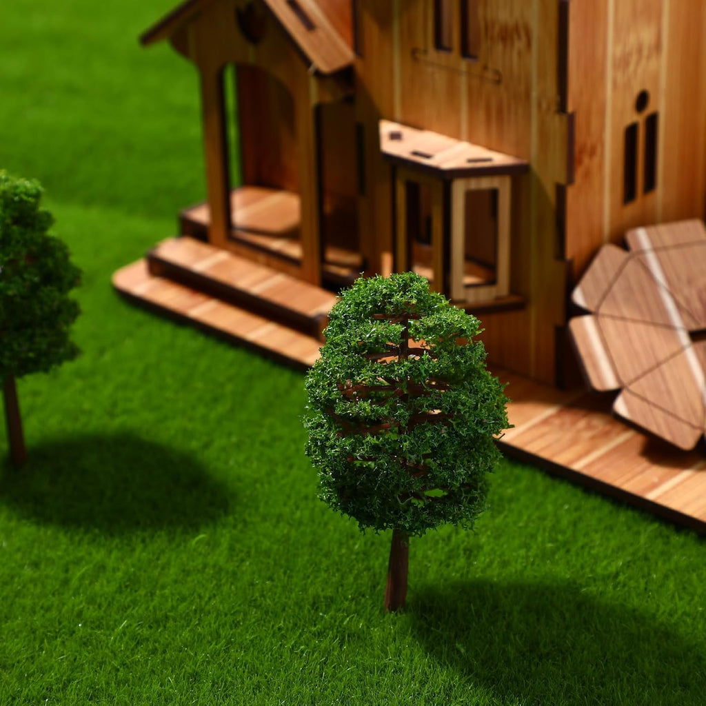 20pcs Mini Model Trees for Crafts, Green Plastic Trees Handmade Scenery Landscape for Architectural DIY Crafts