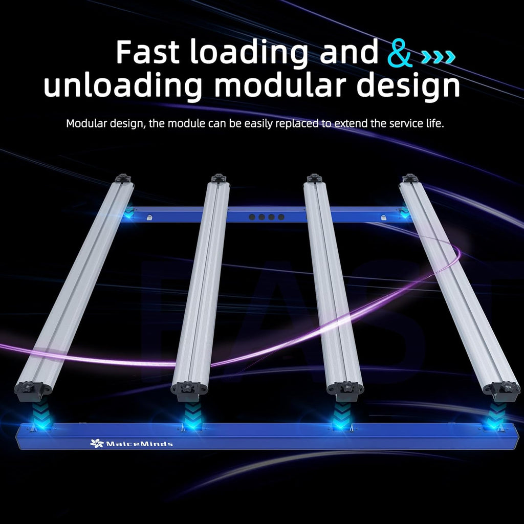 420W Led Grow Lights for Indoor Plants Full Spectrum Foldable and dimmable LED Grow Lights Daisy Chain 4x4/5x5ft Coverage Bar Style Growing Lamp for Indoor Plants